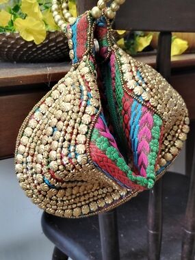 Embellished Multicolor Women’s Clutch Bag